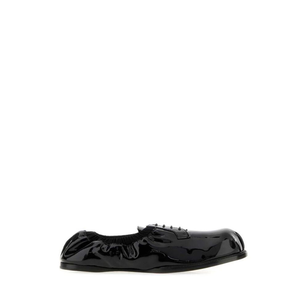 Moschino Women Black Leather Lace-Up Shoes